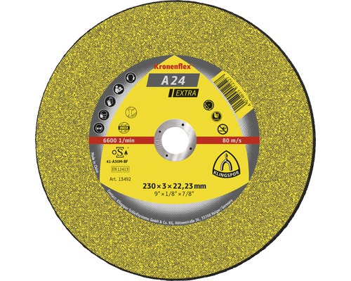Trennscheibe Klingsor A 24 Extra Ø 230x22,23 mm Kronenflex Trennscheibe A 24 Extra, 230 x 3 x 22,23 Millimeter