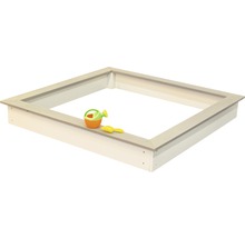 Sandkasten aus Holz mit Spielzeug