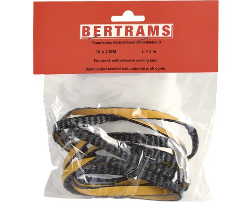 Keramikflachband Bertrams 2 mm selbstklebend 2 m lang Bertrams feuerfestes, selbstklebendes Dichtband, 10 x 2 Millimeter, Länge 2 Meter