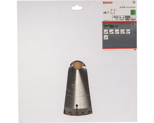 Bosch Kreissägeblatt Optiline Wood, Durchmesser 315 Millimeter, für Holz