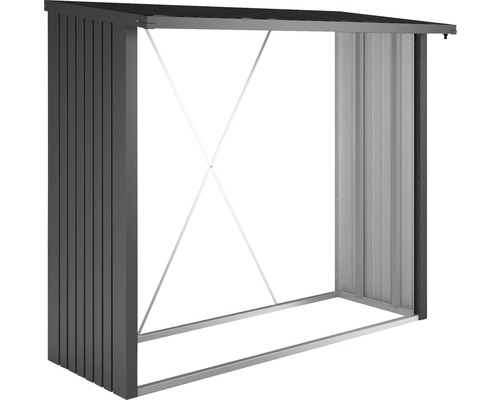 Kaminholzunterstand Biohort WoodStock 230 229 x 102 x 199 cm dunkelgrau-metallic Brennholzregal aus Metall