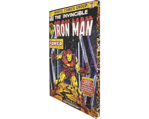 Comic-Motiv mit Iron Man auf Leinwand