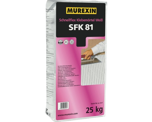Schnellflex-Klebemörtel Trass SFK85 Murexin weiß 25 kg Murexin Schnellflex Klebemörtel Weiß SFK 81, 25 kg Sack