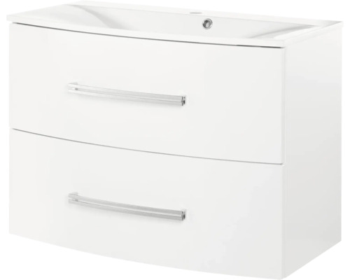 Waschbeckenunterschrank Fackelmann Lugano 57,5x80x45 cm ohne Waschbecken mit Schublade weiß