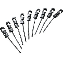 Acht Heringe mit Haken für die Gartenarbeit