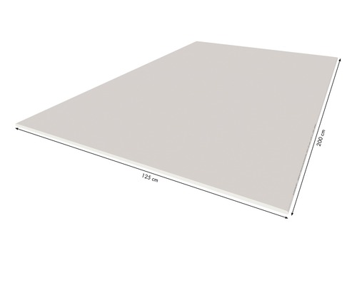 Bauplatte mit den Maßen 125 cm mal 200 cm