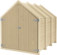 Fahrradgarage Typ 550 dreifach 174 x 210 cm natur