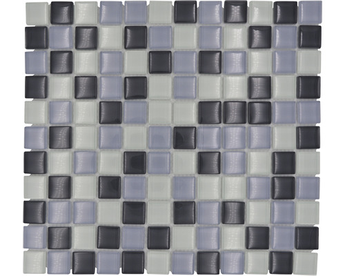 Glasmosaik XCM 8125 30,2x32,7 cm grau schwarz weiß