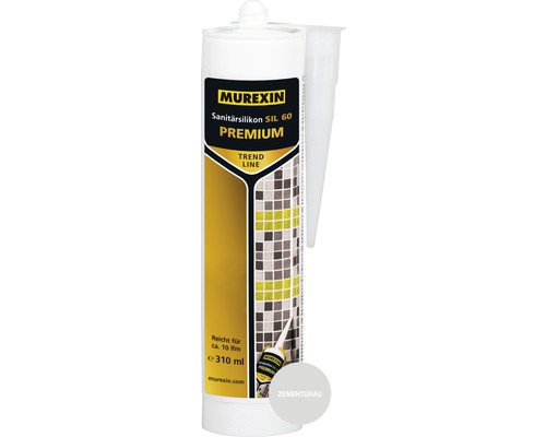 Sanitär Silikon Murexin SIL60 Premium Trend zementgrau 310 ml Murexin Sanitärsilikon SIL 60 Premium Kartusche