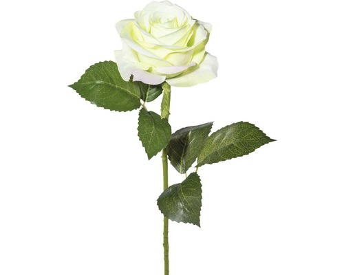 Kunstblume Rose Höhe: 53 cm weiß-grün