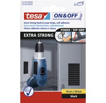 Tesa Klettstreifen extra stark, selbstklebend, 10 cm x 50 mm
