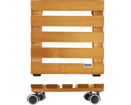 Rolluntersetzer aus Holz mit Rollen für Pflanzkübel