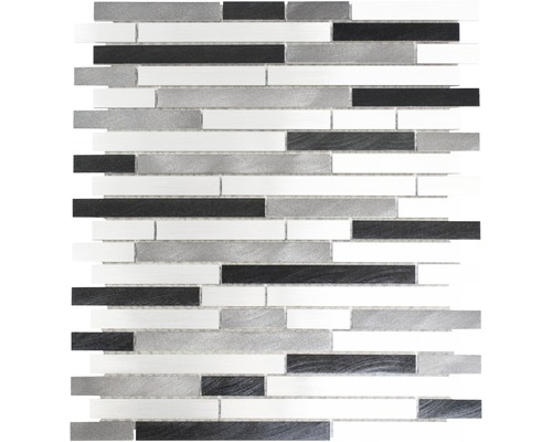 Aluminiummosaik XAM A891 29,8x33,8 cm grau schwarz silber