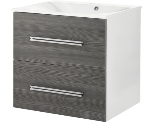 Waschbeckenunterschrank Fackelmann Como 57,5x59,5x49 cm ohne Waschbecken pinie-anthrazit/weiß glänzend Waschbeckenunterschrank Fackelmann Como 57,5x59,5x49 cm ohne Waschbecken pinie-anthrazit/weiß glänzend