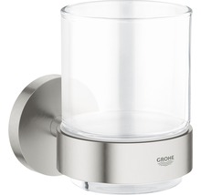 Grohe Zahnputzbecher mit Wandhalterung aus Glas und Metall