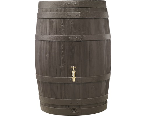 Regentonne in Holzoptik mit Wasserhahn
