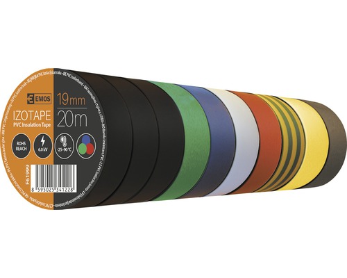 Mehrfarbiges Isolierband aus PVC von Emos, 19 mm x 20 m