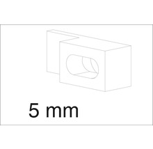 Zeichnung eines Montageelements mit einer Stärke von 5 mm