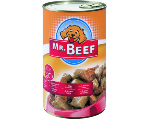 Hundefutter nass MR.BEEF 5 Sorten Fleisch 1200 g