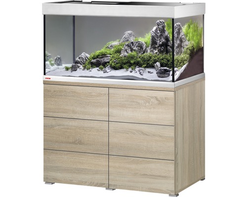 Aquariumkombination EHEIM proxima 250 mit Beleuchtung und Unterschrank eiche Komplettes Aquarium mit Unterschrank und Innenausstattung