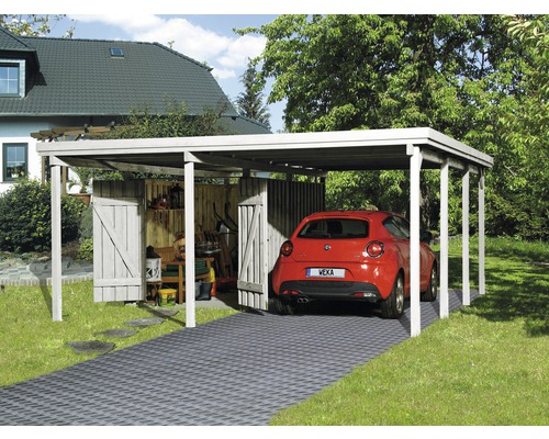 Einzelcarport weka A2 Gr. 2 inkl. Geräteraum 512x602 cm kesseldruckimprägniert