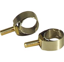 Zwei Schlauchschellen aus Metall mit Schraube