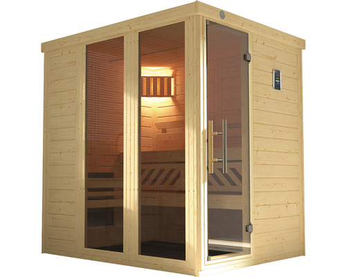 Holz Sauna mit Glastür und Fenster