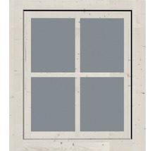 Einzelfenster für Gartenhaus 28 mm Karibu (Dreh/Kipp) 69x79 cm elfenbeinweiß-thumb-1