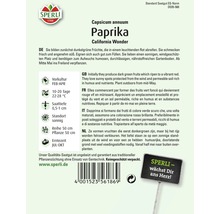 Samenpackung für Paprika California Wonder