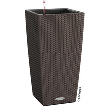 Hoher Pflanzkübel im Rattan Design mit Wasserstandsanzeiger