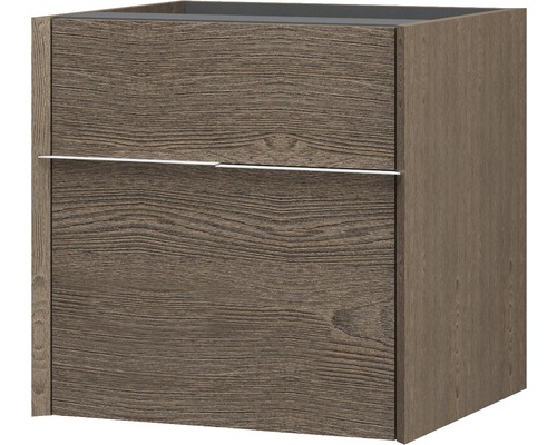 Waschbeckenunterschrank Baden Haus Space 50x50x45 cm ohne Waschbecken eiche dunkel Waschtischunterschrank mit zwei Schubladen und Griffleiste