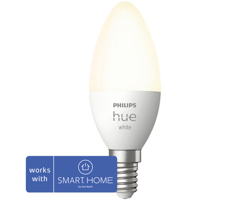 Philips hue Kerzenlampe White dimmbar weiß E14 5,5W 470 lm warmweiß- neutralweiß 1 Stk - Kompatibel mit SMART HOME by hornbach