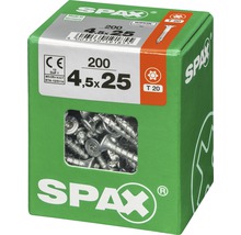 Spax Universalschraube Senkkopf Stahl gehärtet T 20, Holz-Vollgewinde 4,5x25 mm, 200 Stück
