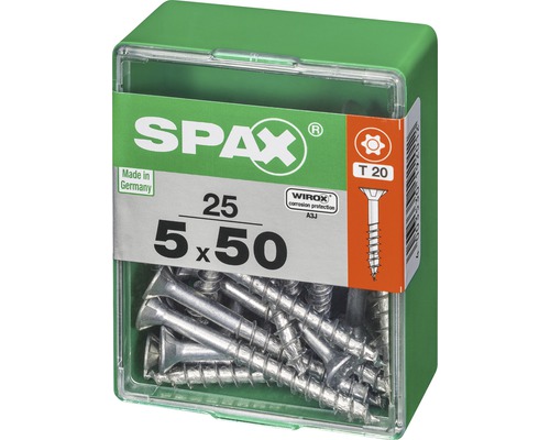 Spax Universalschrauben 5x50 Millimeter im transparenten Behälter