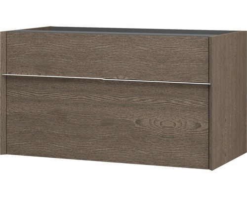 Waschbeckenunterschrank Baden Haus Space 50x90x45 cm ohne Waschbecken eiche dunkel Waschtischunterschrank aus Holz mit zwei Schubladen