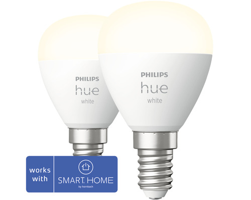 Philips hue Tropfenlampe White dimmbar weiß E14 2x 5,7W 2x 470 lm warmweiß- neutralweiß 2 Stk - Kompatibel mit SMART HOME by hornbach