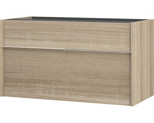 Waschbeckenunterschrank Baden Haus Space 50x90x45 cm ohne Waschbecken eiche Waschtischunterschrank mit zwei Schubladen im Holzdekor