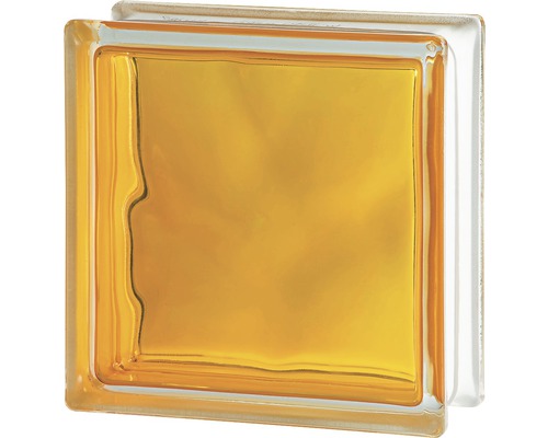 Glasbaustein brilly gelb 19x19x8cm