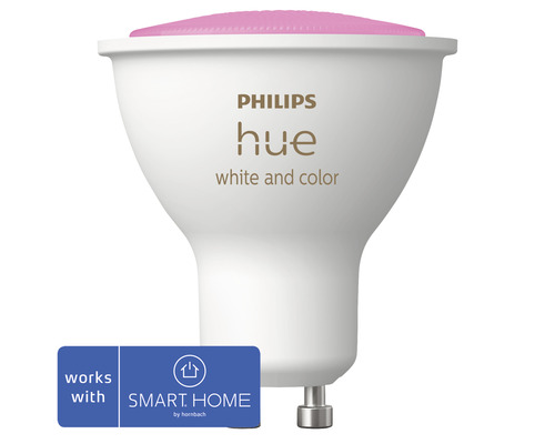 Philips hue Reflektorlampe White & Color Ambiance dimmbar weiß GU10 4,3W 230 lm warmweiß- tageslichtweiß 1 Stk - Kompatibel mit SMART HOME by hornbach