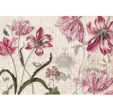 Tapete mit Blumenmuster und Schmetterlingen