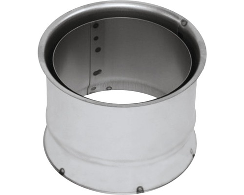 Ofenrohr-Doppelwandfutter Bertrams Ø 130 mm senotherm blank silber Metallrohrverbinder für Lüftungsanlagen