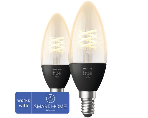Philips hue Kerzenlampe White Filament dimmbar gold 2xE14/4,5W(28W) 300 lm 2700 K 2 Stück - Kompatibel mit SMART HOME by hornbach