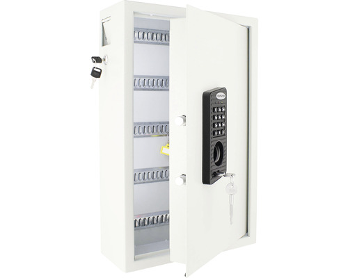 Geöffneter Schlüsselschrank mit Zahlenschloss