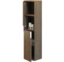Hochschrank mit offenen Regalen und Holztüren für Badezimmer
