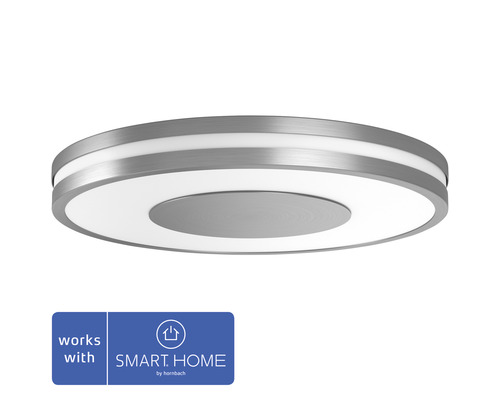 Philips hue Deckenleuchte White Ambiance dimmbar 22,5W 2400 lm warmweiß-tageslichtweiß rund TxØ 51x348 mm Being silber inkl Dimmschalter - Kompatibel mit SMART HOME by hornbach Runde Deckenleuchte mit Smart Home Funktion
