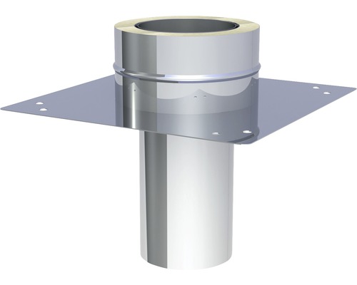 Grundplatte Jeremias DW-FU für doppelwandiges Abgassystem z. Kaminerhöhung rund Ø130mm