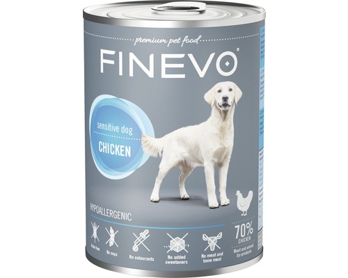 Hundefutter nass FINEVO Sensitive Dog Huhn pur 800 g, Monoprotein, Singleprotein