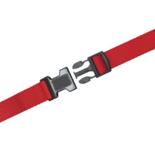 Roter Gurt mit schwarzem Verschluss