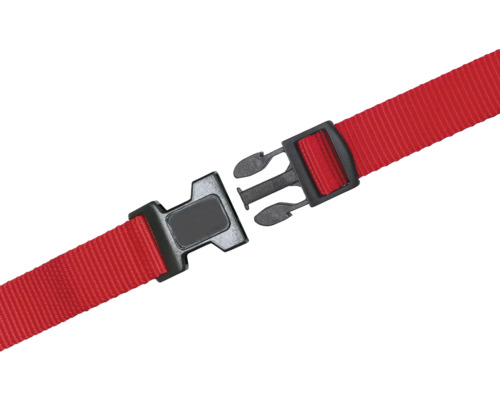 Roter Gurt mit schwarzem Verschluss