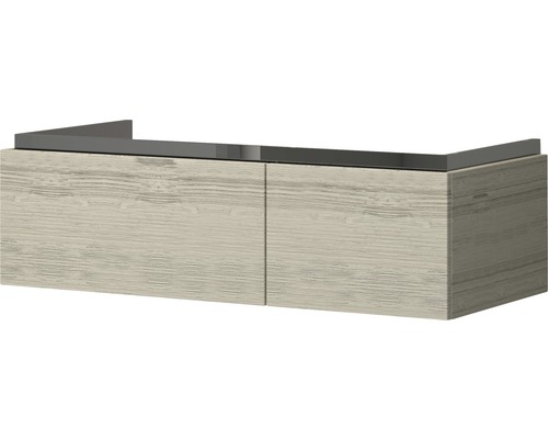 Waschbeckenunterschrank Baden Haus Avril 30x100x45 cm ohne Waschbecken eiche hell Waschtischunterschrank mit zwei Türen und Holzdekor